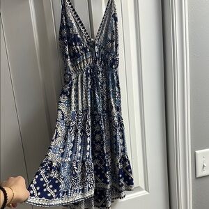Blue Patterned Women's Dress